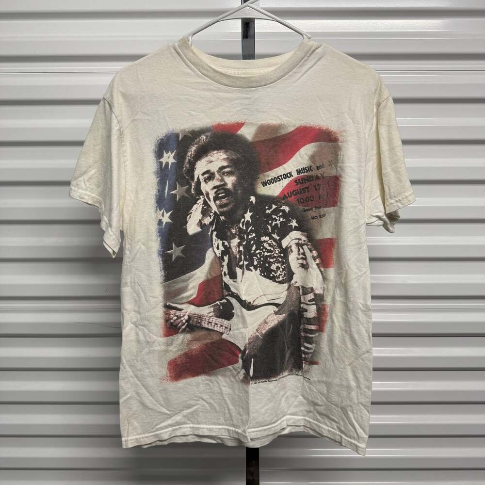 Vintage Rock Icons Jimmy Hendrix Tee By Freeze 1985 Woodstock sz XL